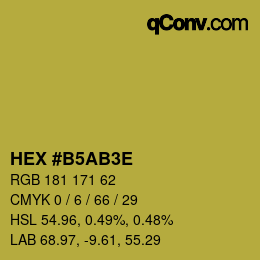カラーコード: HEX #B5AB3E | qconv.com