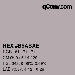 Color code: HEX #B5ABAE | qconv.com
