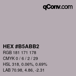 颜色代码: HEX #B5ABB2 | qconv.com