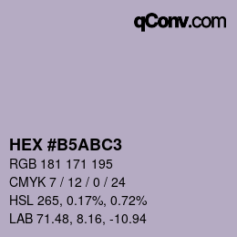 Color code: HEX #B5ABC3 | qconv.com