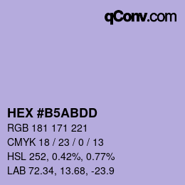 カラーコード: HEX #B5ABDD | qconv.com