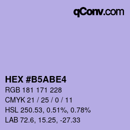カラーコード: HEX #B5ABE4 | qconv.com