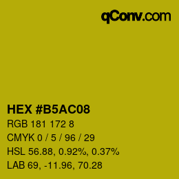 カラーコード: HEX #B5AC08 | qconv.com