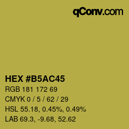 颜色代码: HEX #B5AC45 | qconv.com