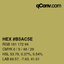 Farbcode: HEX #B5AC5E | qconv.com