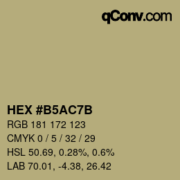カラーコード: HEX #B5AC7B | qconv.com