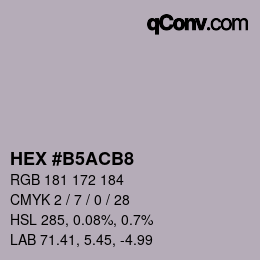 Color code: HEX #B5ACB8 | qconv.com