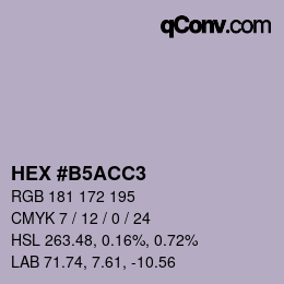 颜色代码: HEX #B5ACC3 | qconv.com