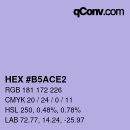 颜色代码: HEX #B5ACE2 | qconv.com