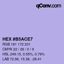 颜色代码: HEX #B5ACE7 | qconv.com