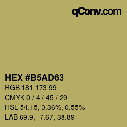 Color code: HEX #B5AD63 | qconv.com