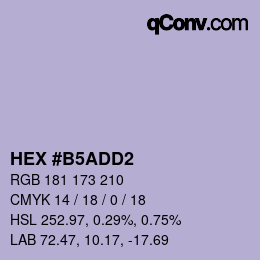 Color code: HEX #B5ADD2 | qconv.com