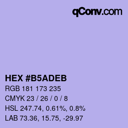 Color code: HEX #B5ADEB | qconv.com