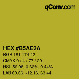 Color code: HEX #B5AE2A | qconv.com