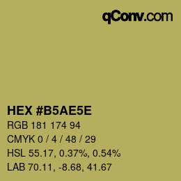Farbcode: HEX #B5AE5E | qconv.com