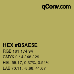 Color code: HEX #B5AE5E | qconv.com