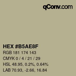 カラーコード: HEX #B5AE8F | qconv.com