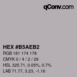 カラーコード: HEX #B5AEB2 | qconv.com