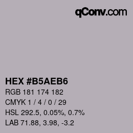 カラーコード: HEX #B5AEB6 | qconv.com