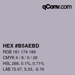 Color code: HEX #B5AEBD | qconv.com