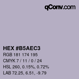 Color code: HEX #B5AEC3 | qconv.com