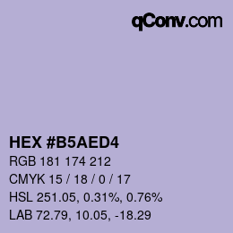 カラーコード: HEX #B5AED4 | qconv.com