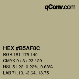 カラーコード: HEX #B5AF8C | qconv.com