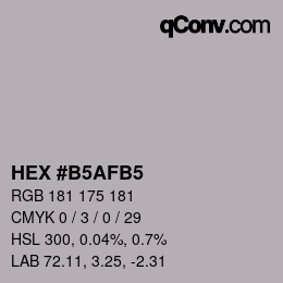 Color code: HEX #B5AFB5 | qconv.com