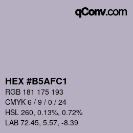 カラーコード: HEX #B5AFC1 | qconv.com