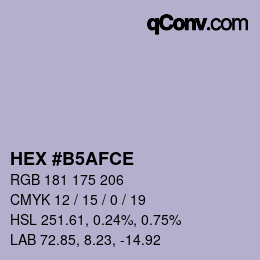 Color code: HEX #B5AFCE | qconv.com
