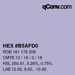 カラーコード: HEX #B5AFD0 | qconv.com