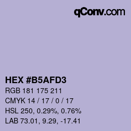 Color code: HEX #B5AFD3 | qconv.com