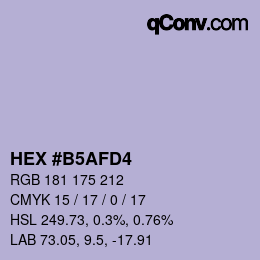 颜色代码: HEX #B5AFD4 | qconv.com