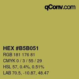 Color code: HEX #B5B051 | qconv.com