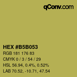 Color code: HEX #B5B053 | qconv.com