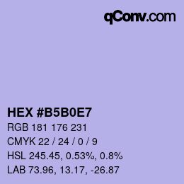 Color code: HEX #B5B0E7 | qconv.com