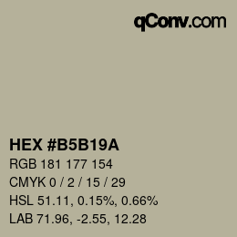 カラーコード: HEX #B5B19A | qconv.com