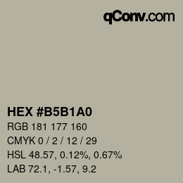 Color code: HEX #B5B1A0 | qconv.com