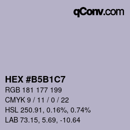 Color code: HEX #B5B1C7 | qconv.com