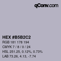 颜色代码: HEX #B5B2C2 | qconv.com