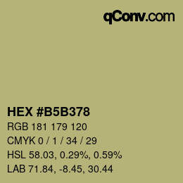 カラーコード: HEX #B5B378 | qconv.com