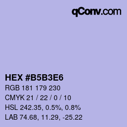 Farbcode: HEX #B5B3E6 | qconv.com