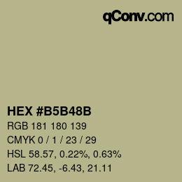 Color code: HEX #B5B48B | qconv.com