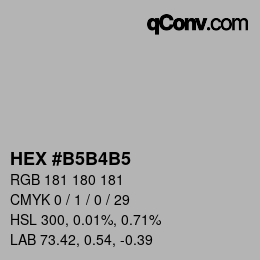 カラーコード: HEX #B5B4B5 | qconv.com