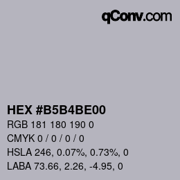 颜色代码: HEX #B5B4BE00 | qconv.com