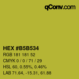 Color code: HEX #B5B534 | qconv.com