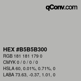 Color code: HEX #B5B5B300 | qconv.com