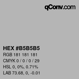 カラーコード: HEX #B5B5B5 | qconv.com