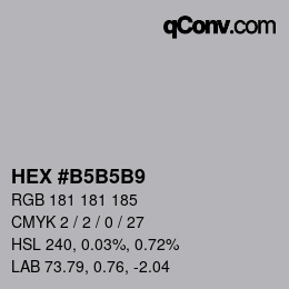 カラーコード: HEX #B5B5B9 | qconv.com