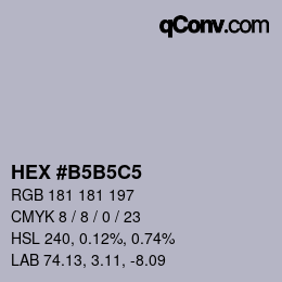 Farbcode: HEX #B5B5C5 | qconv.com